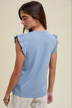 Load image into Gallery viewer, Ruffle Sleeve Waffle Knit Top
