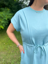 Load image into Gallery viewer, Scallop Hem Drawstring Luxe Knit Dress
