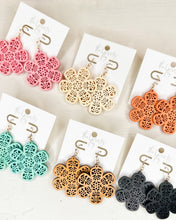 Load image into Gallery viewer, Flower Filigree Wood Earring
