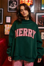 Load image into Gallery viewer, Merry Embroidered Mock Neck Sweatshirt
