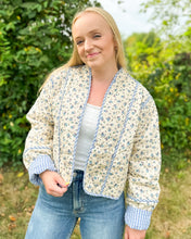 Load image into Gallery viewer, Floral and Stripe Quilted Jacket
