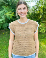 Load image into Gallery viewer, Contrast Detail Open Knit Sweater Top
