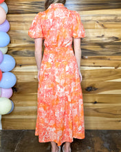 Load image into Gallery viewer, Orange Print Button Down Dress
