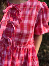 Load image into Gallery viewer, Valentina Plaid Tied Bow Dress
