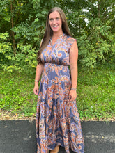 Load image into Gallery viewer, Paisley Print Tiered Maxi Dress
