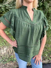 Load image into Gallery viewer, V Neck Flutters Cut Out Top
