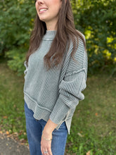 Load image into Gallery viewer, Washed Oversized Cropped Sweater
