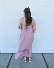 Load image into Gallery viewer, Square Neckline Ruffled Straps Back Tie Maxi Dress
