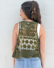 Load image into Gallery viewer, Aurelia Crochet Halter Tank - Sea Kelp
