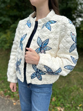 Load image into Gallery viewer, Floral Stitch Quilted Crop Jacket
