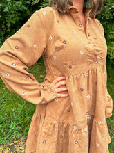 Load image into Gallery viewer, Meadow Market Daisy Embroidered Corduroy Mini Dress
