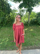 Load image into Gallery viewer, Plaid Puff Sleeve Mini Dress
