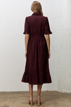 Load image into Gallery viewer, Corduroy Shirt Midi Dress

