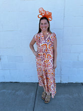 Load image into Gallery viewer, Ruffle Sleeve Ikat Midi Dress
