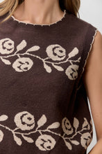 Load image into Gallery viewer, Dark Brown Floral Sweater Vest
