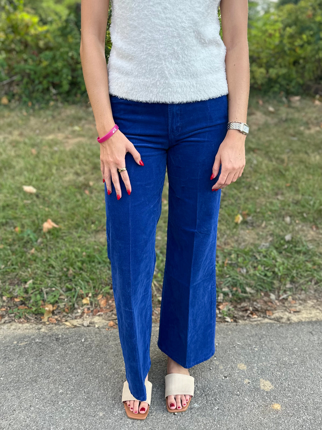 Fiona High Rise Wide Leg Jeans - Royal Blue