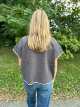 Load image into Gallery viewer, Grey Short Sleeve Collared Knit Top

