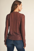 Load image into Gallery viewer, Merrow Edge Detail Polka Dot Mesh Top
