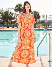 Load image into Gallery viewer, Lea Midi Dress River Club Damask Red
