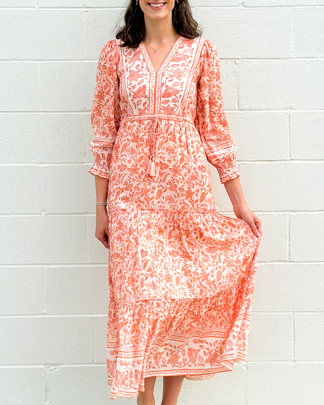 Tina Orange Maxi Dress