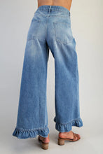 Load image into Gallery viewer, Mineral Washed Ruffle Hem Jeans
