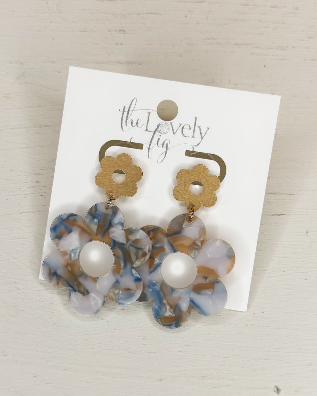 Double Flower Shape Dangle Earring