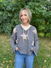 Load image into Gallery viewer, Chenille Star Patch Sweater
