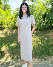 Load image into Gallery viewer, Basic Knit Midi Tee Dress with Slit
