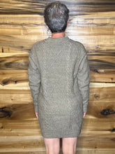 Load image into Gallery viewer, Cable Knit Drop Shoulder Sweater Dress
