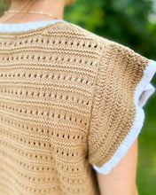 Load image into Gallery viewer, Contrast Detail Open Knit Sweater Top
