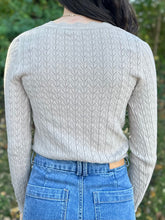 Load image into Gallery viewer, Pointelle Scallop V Neck Sweater
