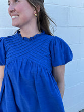Load image into Gallery viewer, Short Bubble Sleeve Pintuck Mini Dress
