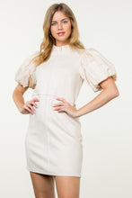 Load image into Gallery viewer, Puff Sleeve Suede Dress
