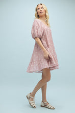 Load image into Gallery viewer, Mauve &amp; Cream Embroidered Tiered Dress
