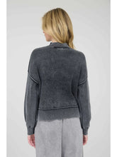 Load image into Gallery viewer, Washed Mock Neck Long Sleeve Knit Pullover Sweater
