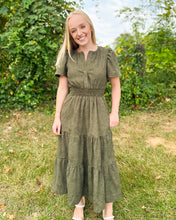 Load image into Gallery viewer, Olive Smocked Waist Tiered Dress
