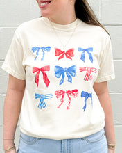 Load image into Gallery viewer, Coquette Patriotic Bows - 4th of July Graphic Tee
