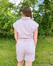 Load image into Gallery viewer, Marley Color Denim Romper - Orchid Petal
