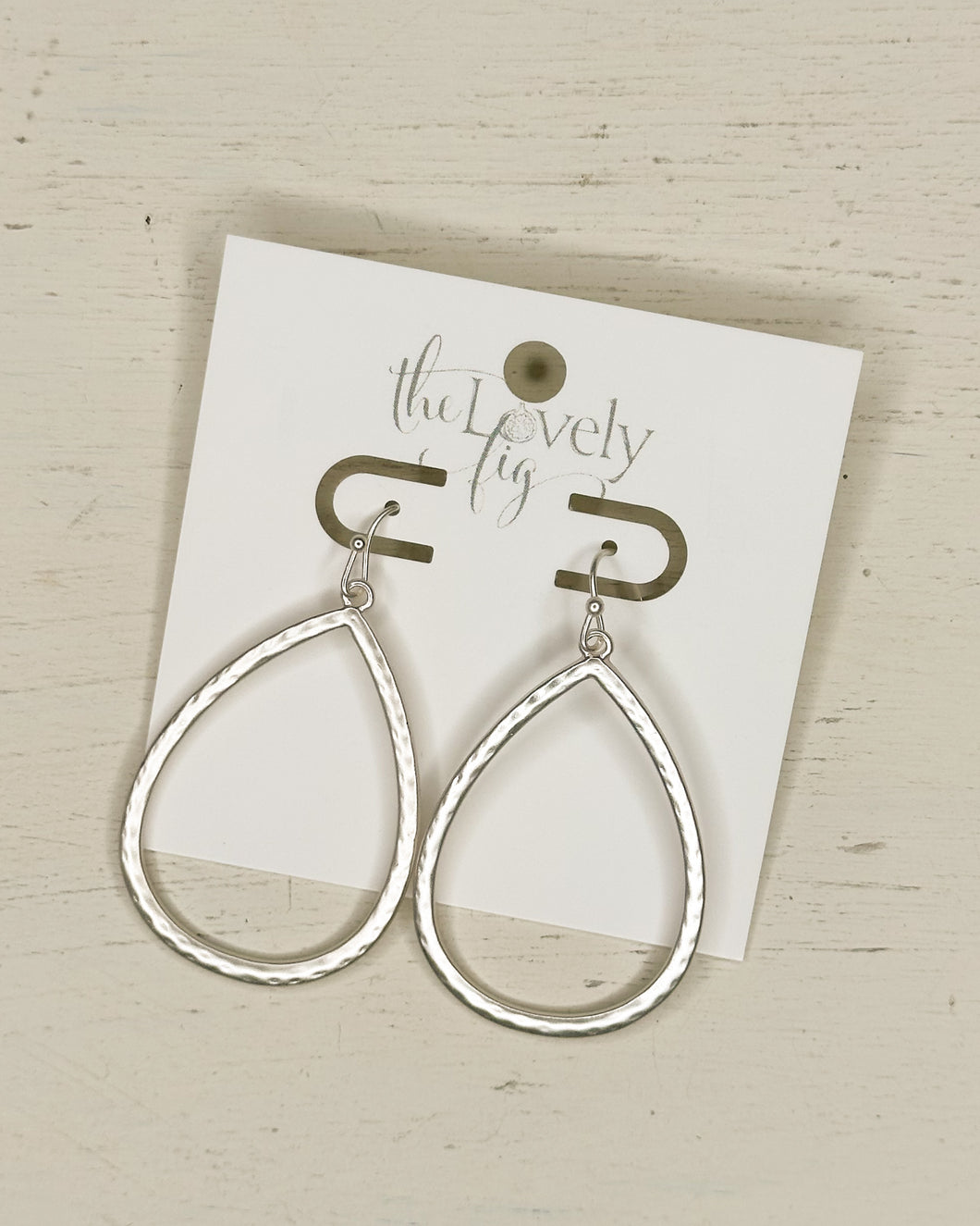 Matte Silver Drop Earrings