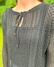 Load image into Gallery viewer, Open Weave Tie Neck Pullover
