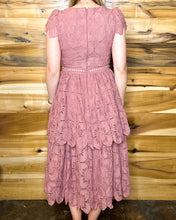 Load image into Gallery viewer, Dusty Rose Cap Sleeve Midi Dress
