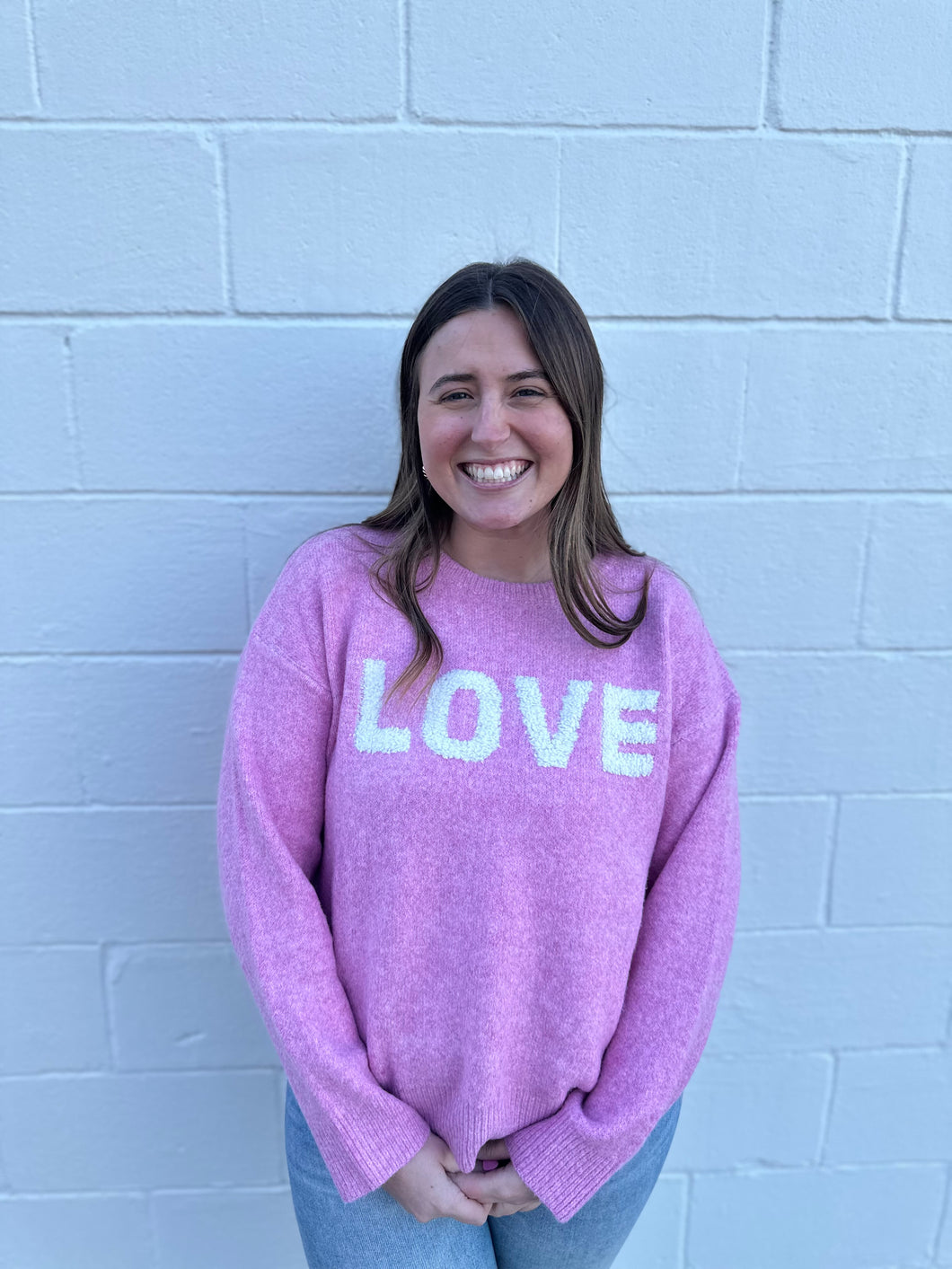 Block Love Long Sleeve Sweater