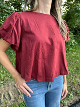 Load image into Gallery viewer, Brick Puff Sleeve Top
