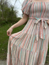 Load image into Gallery viewer, Striped Tiered Maxi Dress
