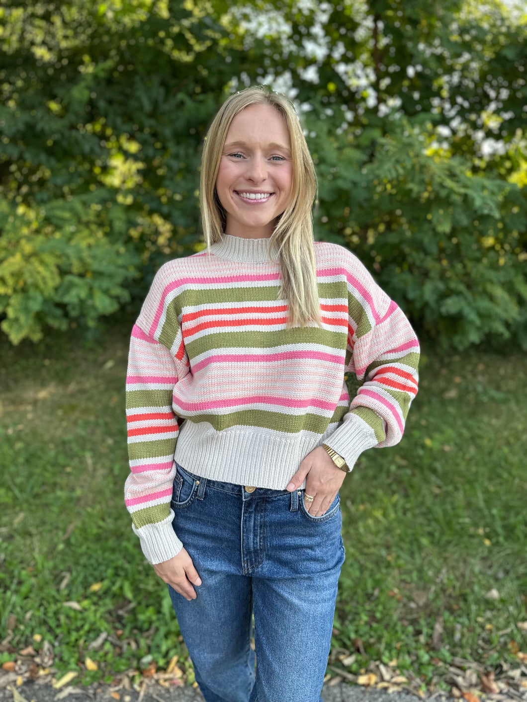 Colorful Striped Knit Sweater