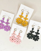 Load image into Gallery viewer, Flower Wood Drop Earrings
