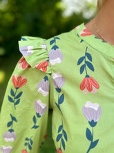 Load image into Gallery viewer, Puff Sleeve Smocked V Neck Dress
