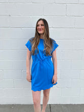 Load image into Gallery viewer, Scallop Hem Drawstring Luxe Knit Dress
