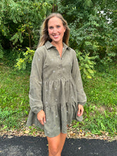 Load image into Gallery viewer, Meadow Market Daisy Embroidered Corduroy Mini Dress
