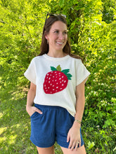 Load image into Gallery viewer, Drop Short Sleeve Print Knit Sweater Top
